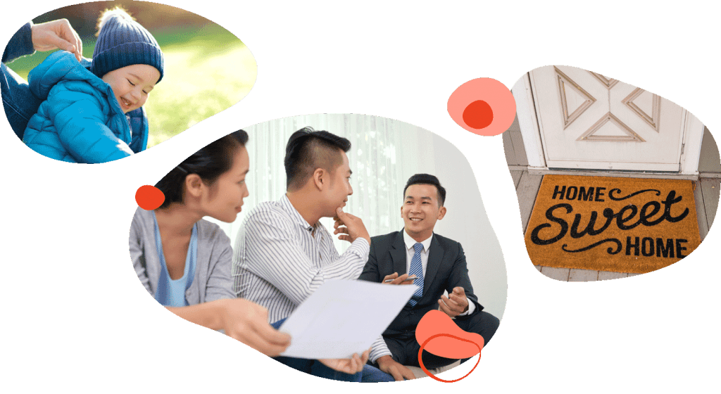 Couple going over paperwork with an adviser
