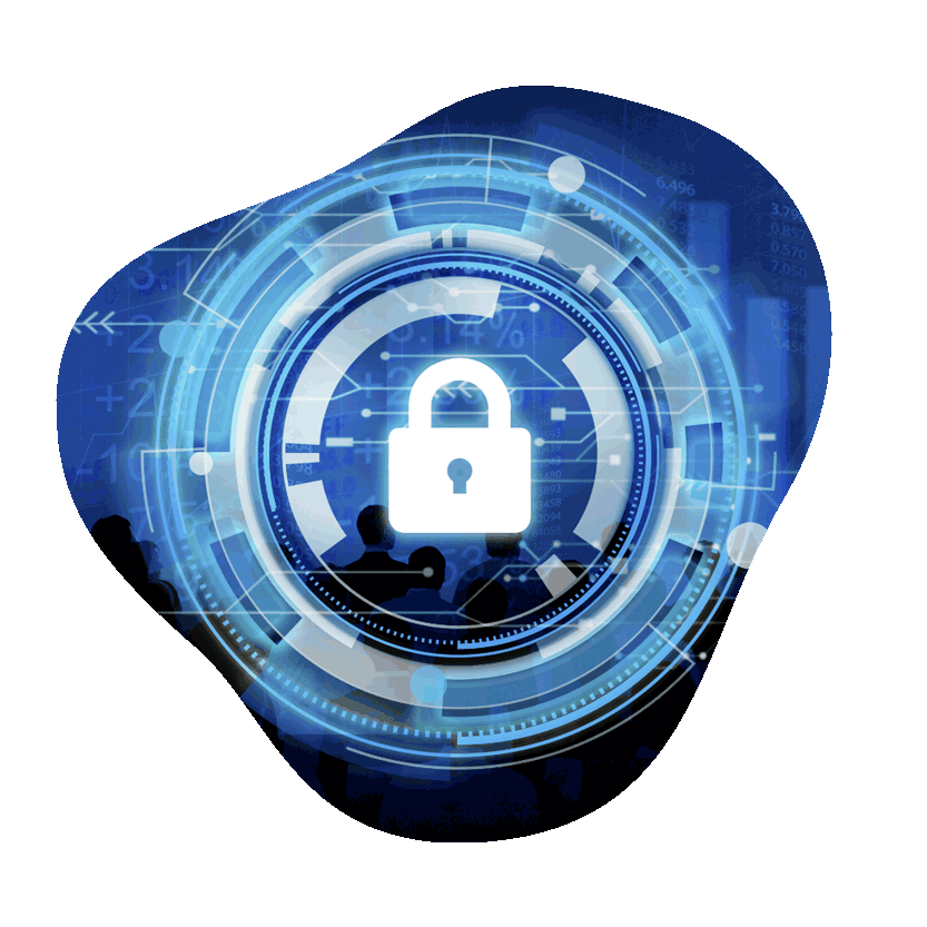 Digital padlock symbol for cyber security