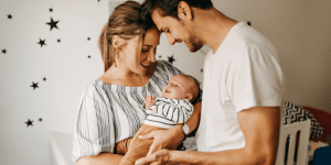 Parents holding their newborn baby