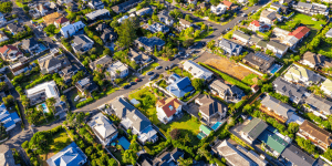 Aerial view of a suburban neighbourhood